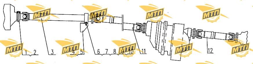 Transmission ahaft for secondary ax1e